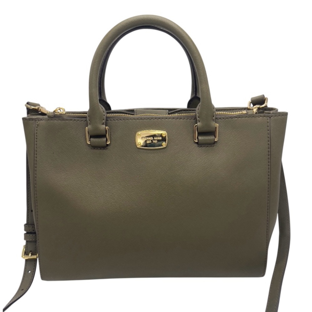 MICHAEL KORS Kellen in Olive Green Saffiano Leather Satchel Handbag
